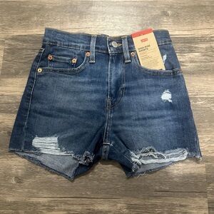 LEVI'S Women’s High Rise Shorts Hypersoft Slim Through  the Hip and Thigh Cutoff